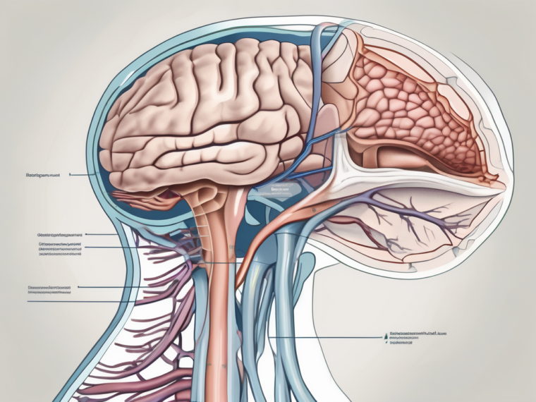 The human head and neck in a cross-sectional view