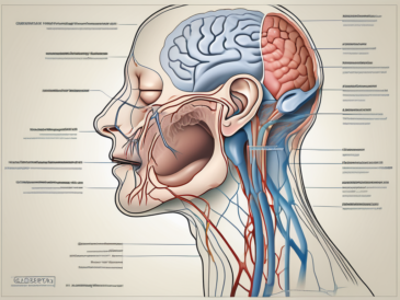 The glossopharyngeal nerve (ix) in a diagrammatic representation of the human head and neck