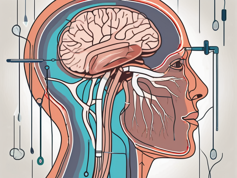 The glossopharyngeal nerve highlighted in a human nervous system