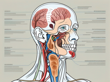 The glossopharyngeal nerve highlighted in a human anatomy diagram