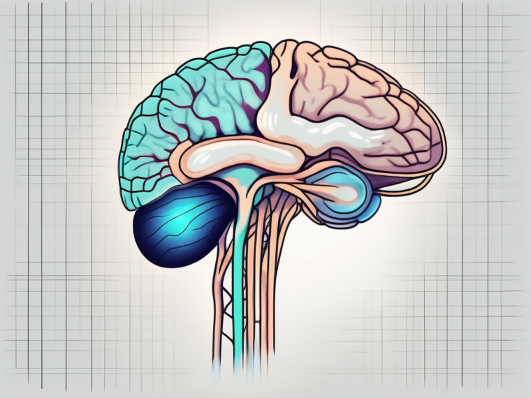 The brainstem highlighting the medulla oblongata