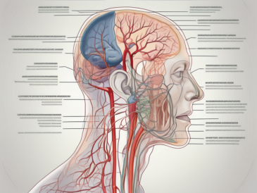 The human nervous system highlighting the glossopharyngeal nerve