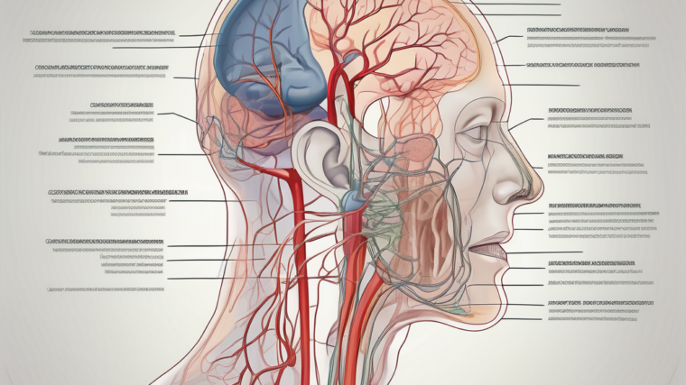 The human nervous system highlighting the glossopharyngeal nerve