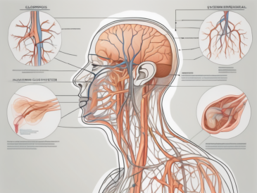 The human nervous system highlighting the glossopharyngeal nerve