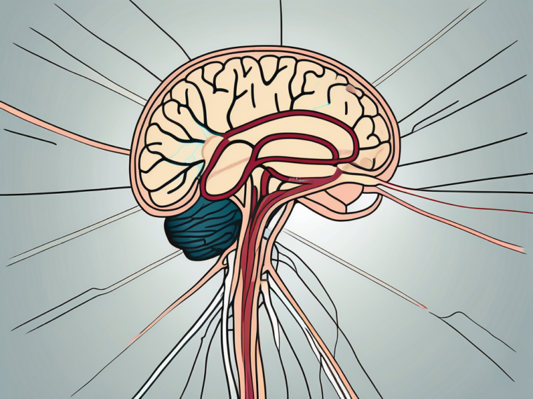 The human nervous system highlighting the glossopharyngeal nerve