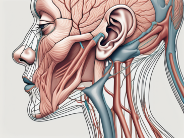 The human neck and head in a semi-transparent view