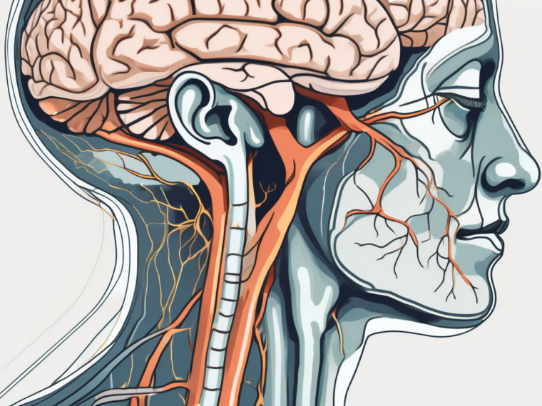 The brainstem highlighting the medulla oblongata