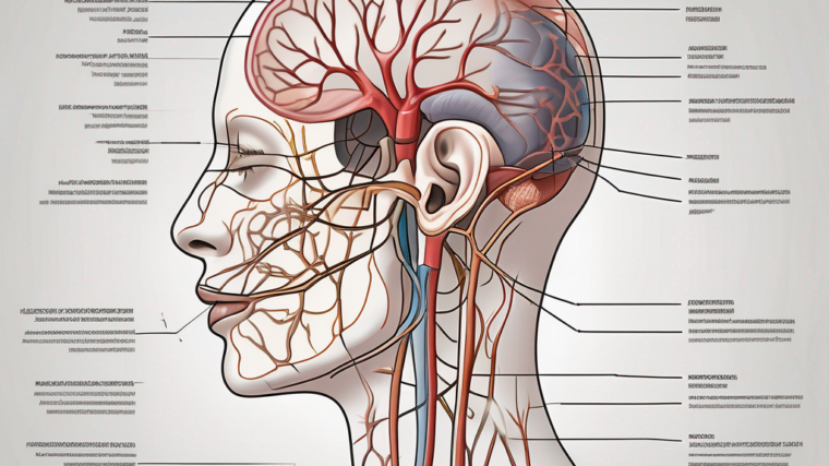 The human nervous system highlighting the glossopharyngeal nerve