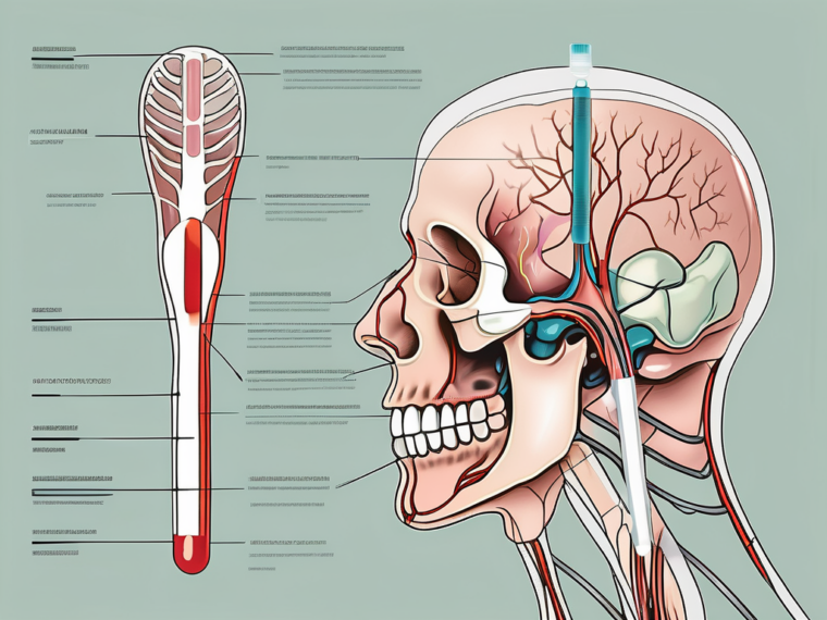 The glossopharyngeal nerve highlighted in the human anatomy