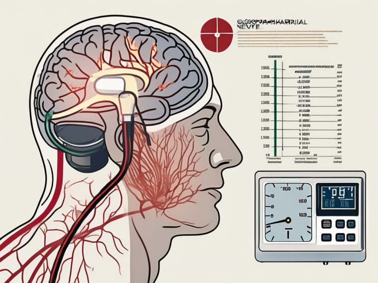 The glossopharyngeal nerve originating from the brain