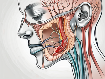 The glossopharyngeal nerve in relation to the human throat and mouth