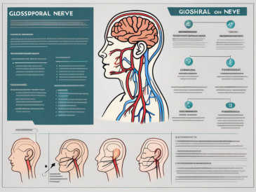 The glossopharyngeal nerve highlighted in a diagram of the human head and neck