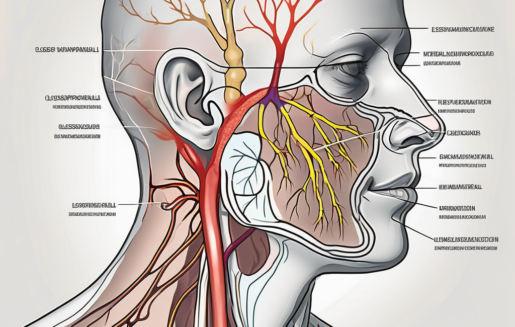 The glossopharyngeal nerve in a human body