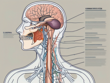 The human nervous system highlighting the glossopharyngeal nerve